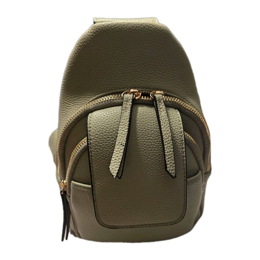 Jen & Co. Sophia Vegan Leather Sling Pack Bag, Green